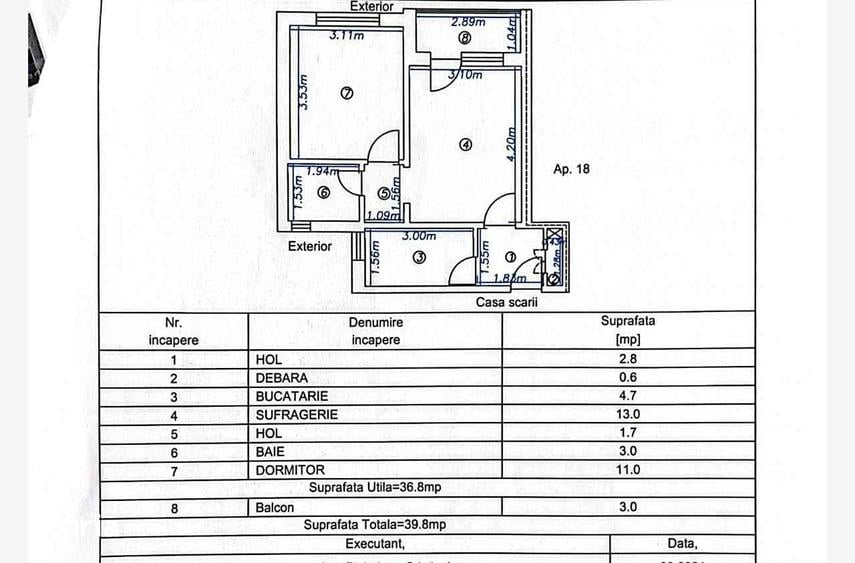 Apartament cu 2 camere în Șerbănești
