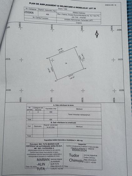 Teren de 456 mp, în Exterior Vest