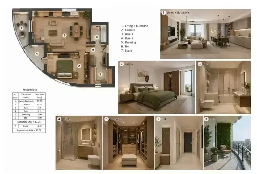 Apartament spectaculos sut 95,57mp,  2 camere cu 2 bai, zona Herăstrău - 8