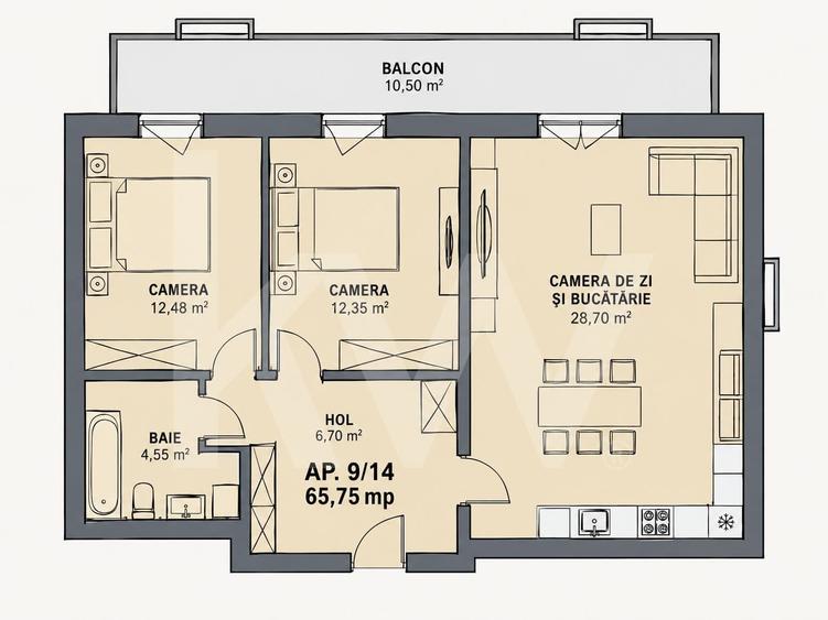 Apartament cu 3 camere decomandat în Șelimbăr