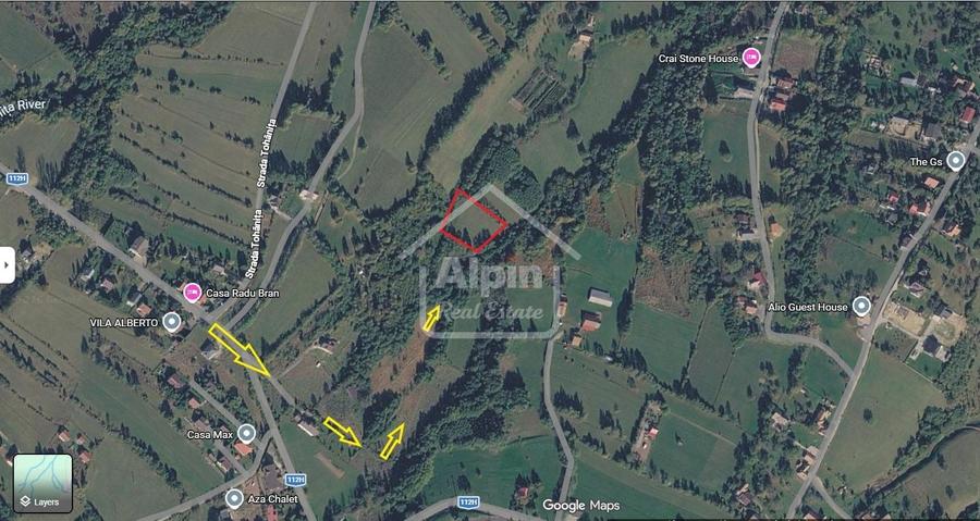 Teren Construcții intravilan de 2600 mp, în Bran