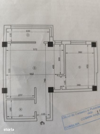 Apartament cu 2 camere în Miroslava