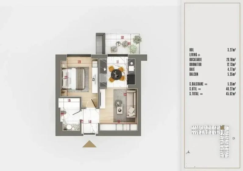 Apartament cu 2 camere decomandat în Theodor Pallady — fotografia 3