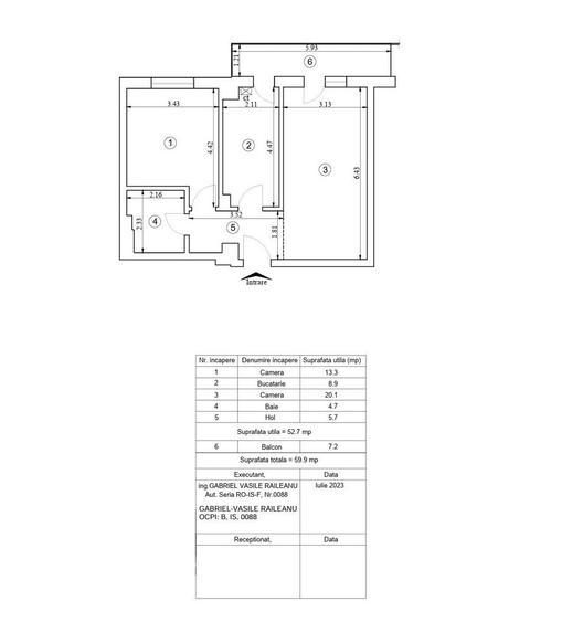 Apartament cu 2 camere decomandat în Canta