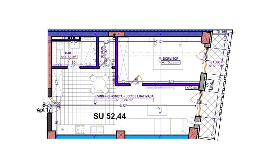 Apartament cu 2 camere semidecomandat în Circumvalațiunii