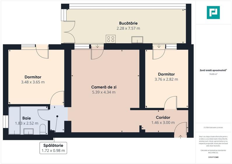 Apartament cu 3 camere semidecomandat, mobilat în Dumbrăvița