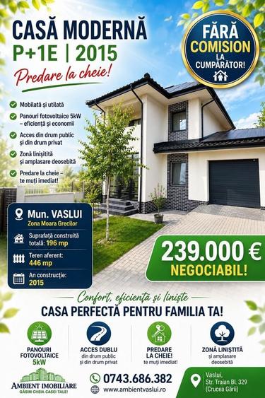 Casă individuală cu 4 camere cu Canalizare în Central