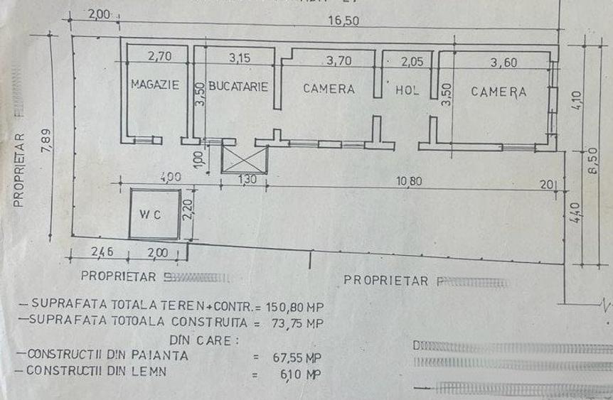 Casă individuală cu 3 camere cu Teren 151 Mp în Bd. Coșbuc