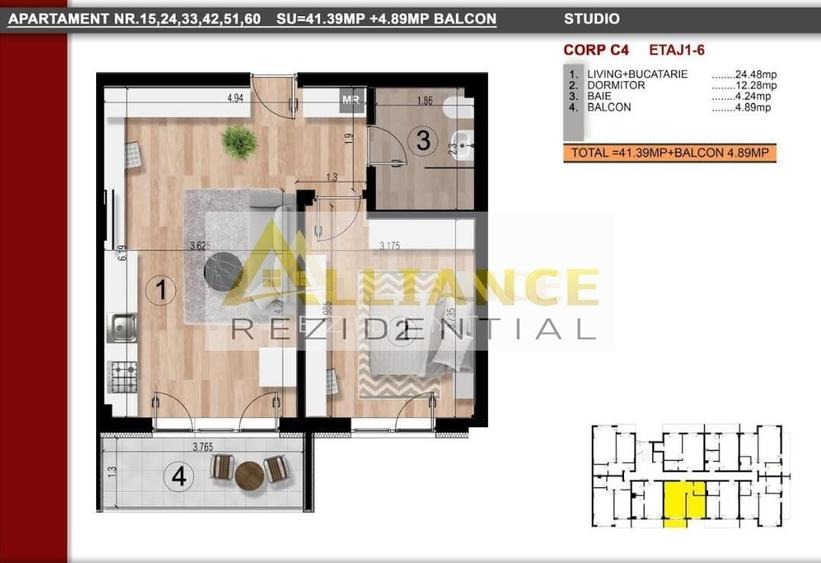 Apartament cu 2 camere semidecomandat în Sud