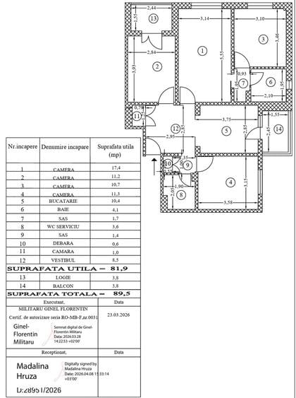 Apartament cu 4 camere în Berceni
