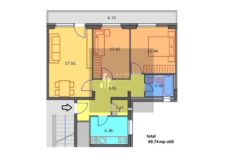 Apartament cu 3 camere decomandat, mobilat în Prelungirea Ferentari