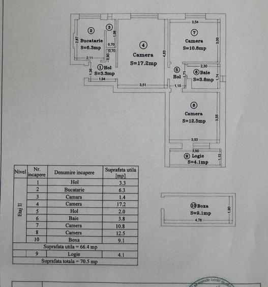 Apartament cu 3 camere semidecomandat în Bălcescu