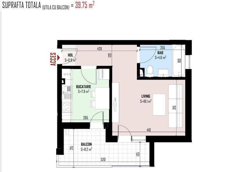 Garsonieră decomandată în Bragadiru
