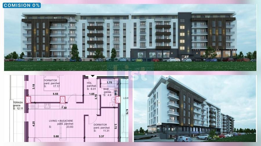 Apartament cu 3 camere, bloc nou, 2 terase Baia Mare Comision 0 - 1