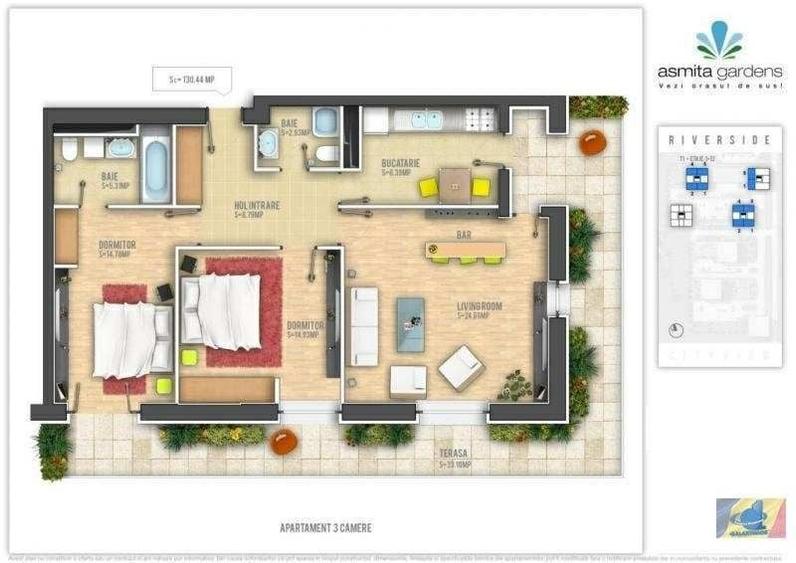 Apartament cu 3 camere decomandat, mobilat în Văcăresti