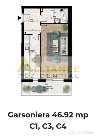 Metrou Berceni 7 min - garsoniera decomandata 44 mp - 11
