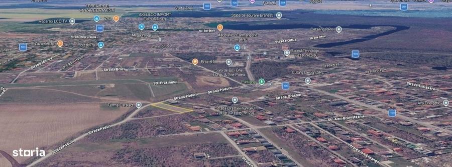 Teren 2.009 mp cu deschidere la doua strazi Branesti - 2