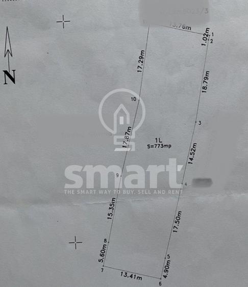 Teren Construcții intravilan de 773 mp, în Borhanci