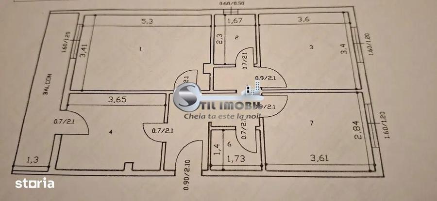 Apartament cu 3 camere decomandat în Nicolina