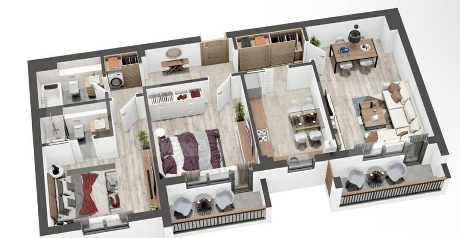 Apartament cu 3 camere decomandat în Tractorul — fotografia 1