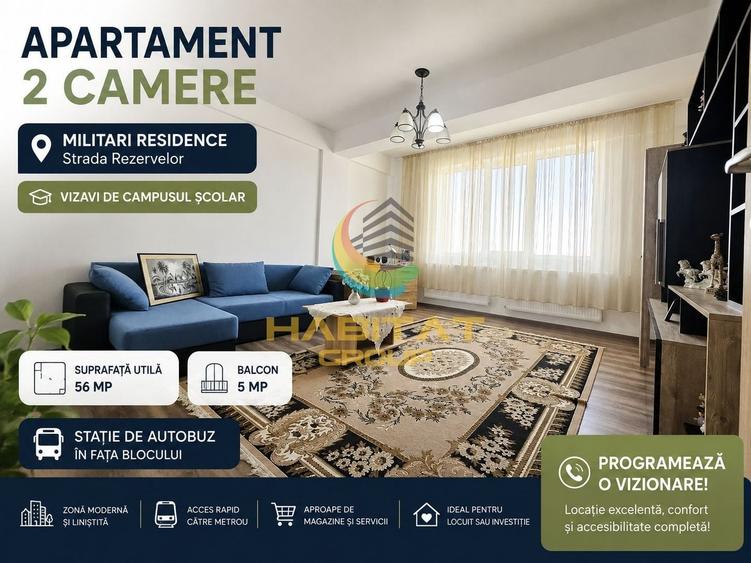 Apartament cu 2 camere decomandat, mobilat în Roșu