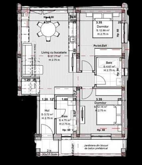 Apartament cu 3 camere decomandat în Central