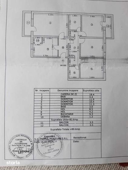 Apartament 4 camere decomandat HCC 90 mp2 2/4 centrala - 4