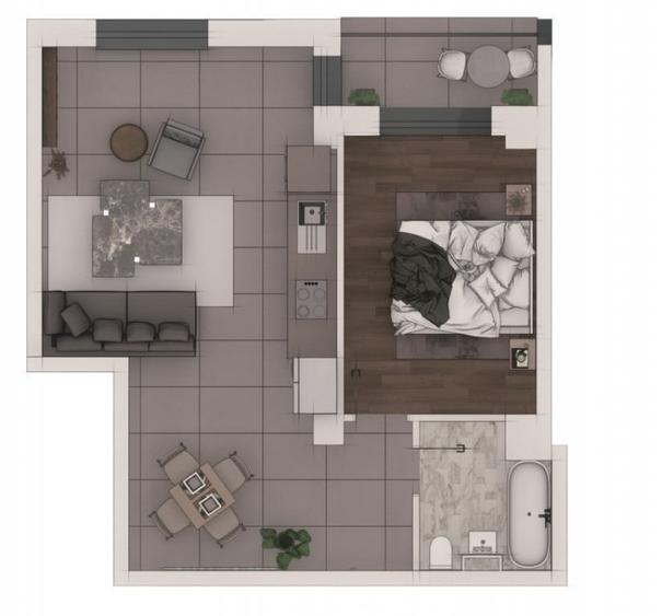 Apartament 2 camere, 55,34mp ansamblu NZEB, Terra - 2