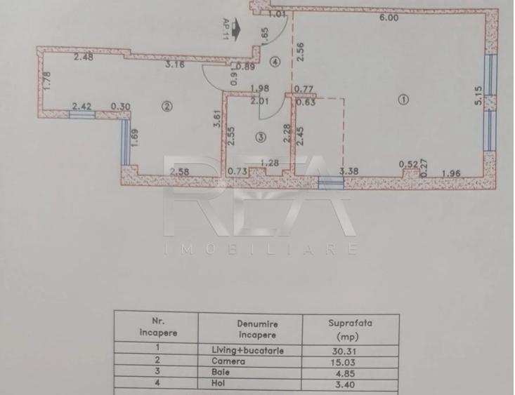 Apartament cu 2 camere decomandat în Gorjului