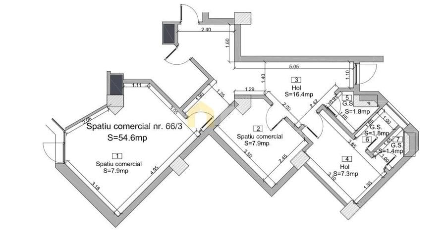 Spațiu comercial, de 54.599998474121 mp, în Central