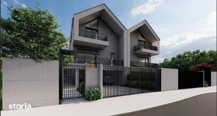 Teren autorizat pt. casa cuplata, 722 mp, front 20 ml, Campenesti - 1
