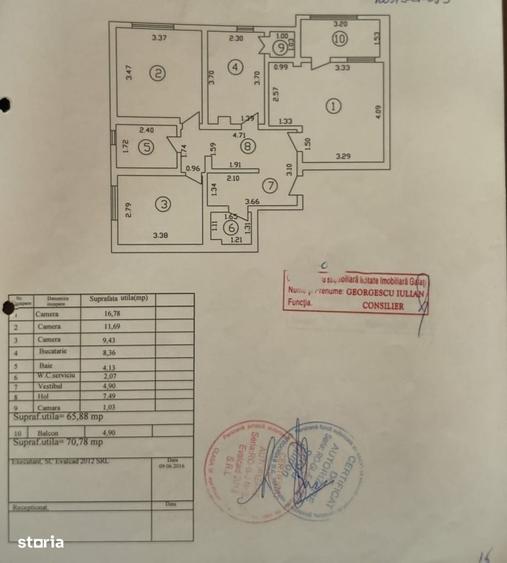 Apartament cu 3 camere decomandat în Micro 20