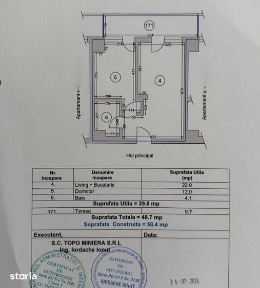 Apartament cu 2 camere în Central