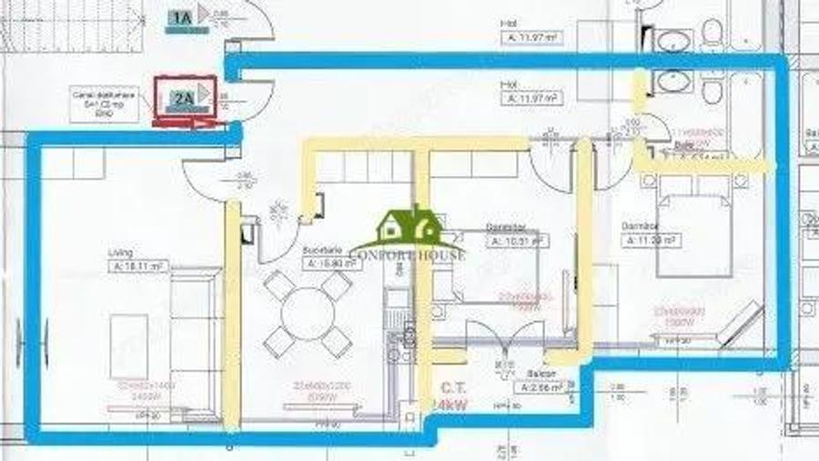Apartament cu 3 camere decomandat în Ostroveni