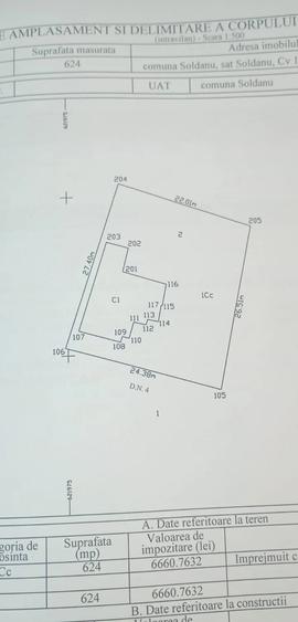 Casă cu Teren 624 Mp în Șoldanu
