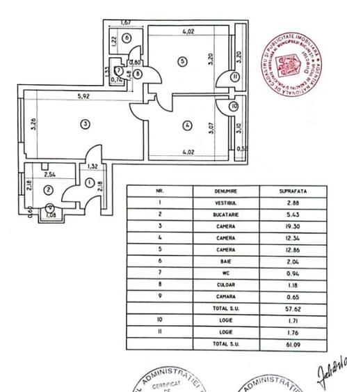 Apartament cu 3 camere în Ultracentral