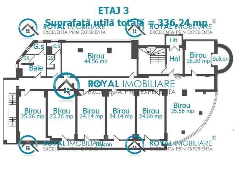 Birou, de 336.23999023438 mp, în Central