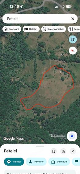 Teren de 50000 mp, în Petelei