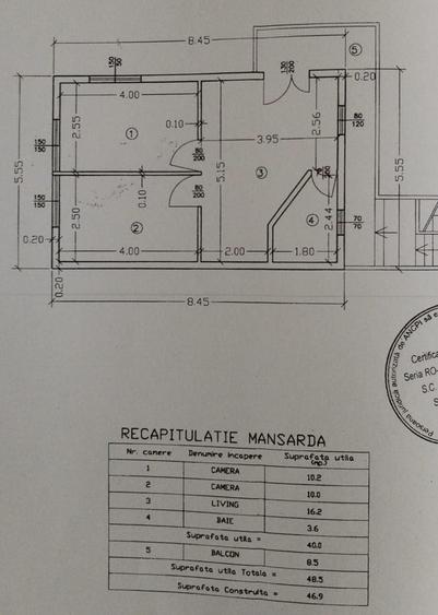 Apartament cu 3 camere semidecomandat, mobilat în Central