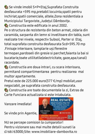 Casă cu 7 camere cu Teren 199 Mp în Central