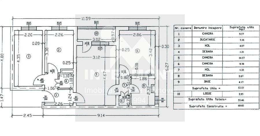 Apartament cu 3 camere în Central
