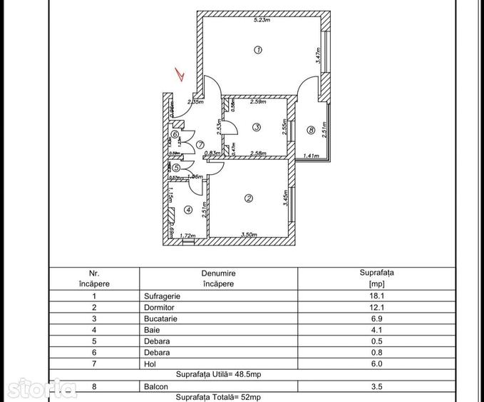 Apartament cu 2 camere decomandat în Mazepa 2