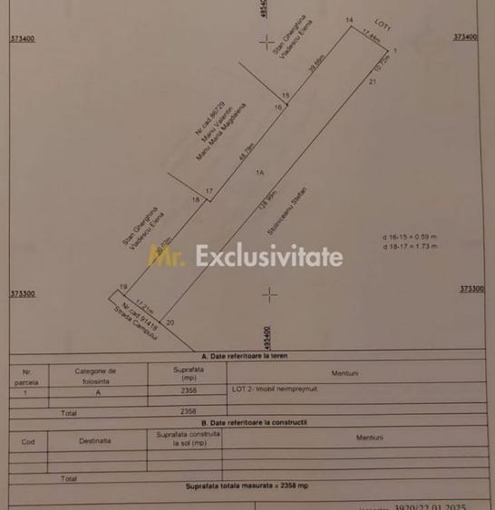 Teren de 3633 mp, în Ștefănești