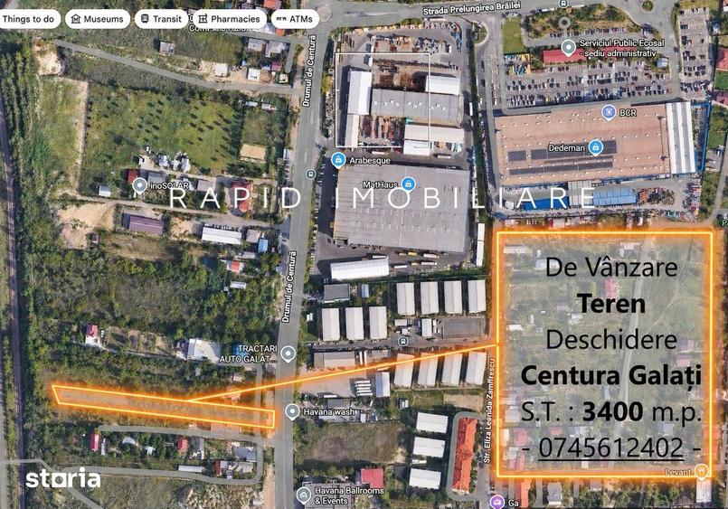 Teren de 3400 mp, în Central