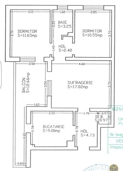 Apartament cu 3 camere semidecomandat în Faleza Nord