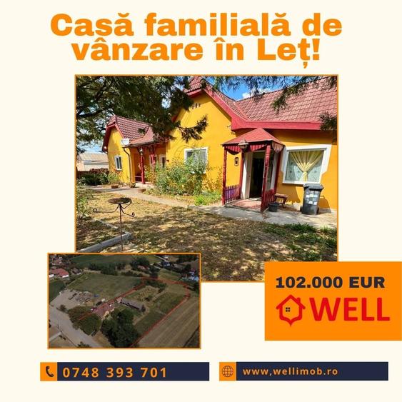 Casă cu 3 camere cu Teren 4669 Mp în Leț