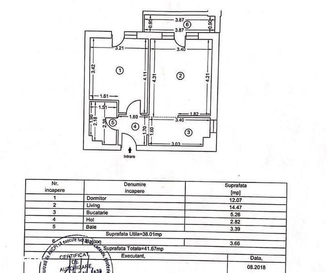 Apartament cu 2 camere decomandat în Ștefăneștii de Jos