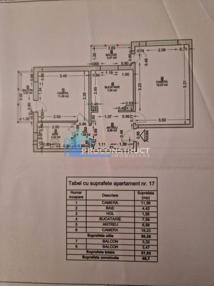 Apartament cu 2 camere decomandat, mobilat în Soarelui