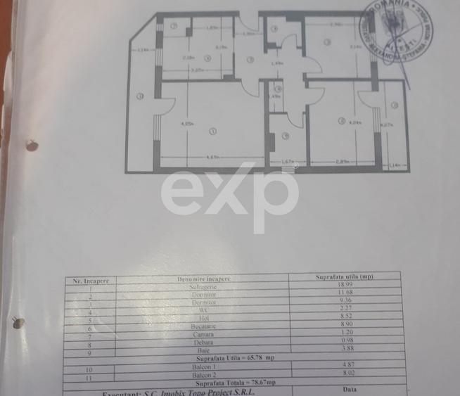 Apartament cu 3 camere decomandat, mobilat în Prundu