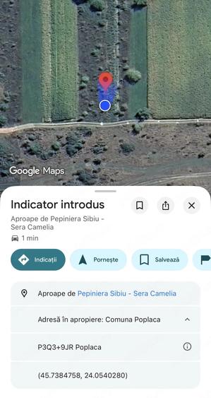 Teren de 1200 mp, în Poplaca